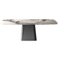 Industrial Sintered Stone Dining Table Rectangle Table with Metal Base Gray 63"L x 31.5"W x 29.5"H Without Chairs Clearhalo 'Dining Tables & Seating' 'Dining Tables' 'dining_table' 'furn' 'furn_dining_table' 'Furniture' 'Kitchen & Dining Furniture' 6379463