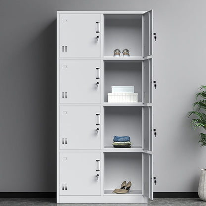 Metal Modern Hinged Door Cabinet Grey Storage Cabinet for Home 8 Clearhalo 'Armoires & Wardrobes' 'armoires_wardrobes' 'Bedroom Furniture' 'furn' 'furn_armoires_wardrobes' 'Furniture' 6379481