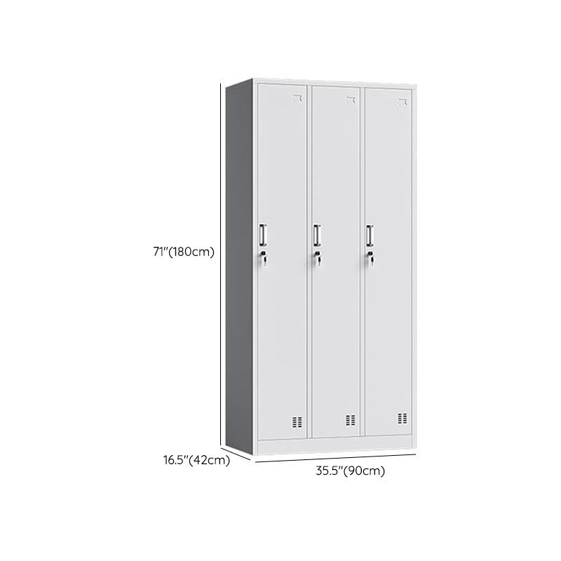 Metal Modern Hinged Door Cabinet Grey Storage Cabinet for Home Clearhalo 'Armoires & Wardrobes' 'armoires_wardrobes' 'Bedroom Furniture' 'furn' 'furn_armoires_wardrobes' 'Furniture' 6379495