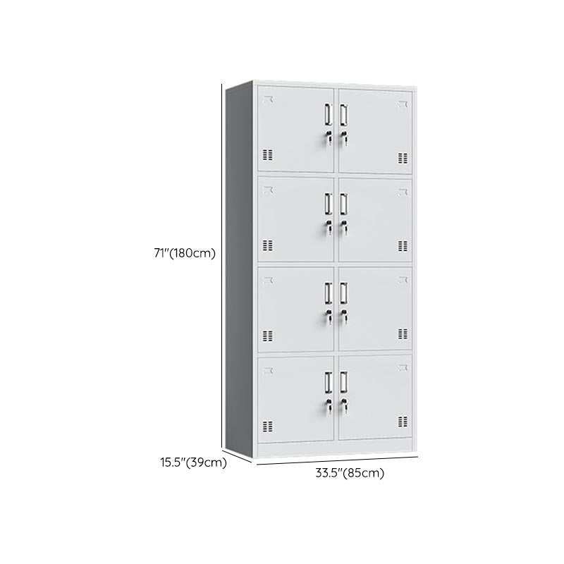 Metal Modern Hinged Door Cabinet Grey Storage Cabinet for Home Clearhalo 'Armoires & Wardrobes' 'armoires_wardrobes' 'Bedroom Furniture' 'furn' 'furn_armoires_wardrobes' 'Furniture' 6379498