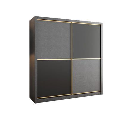 Armoire gris en bois fabriquée avec des vêtements armoire moderne avec des portes coulissantes