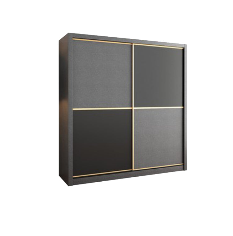 Armoire gris en bois fabriquée avec des vêtements armoire moderne avec des portes coulissantes