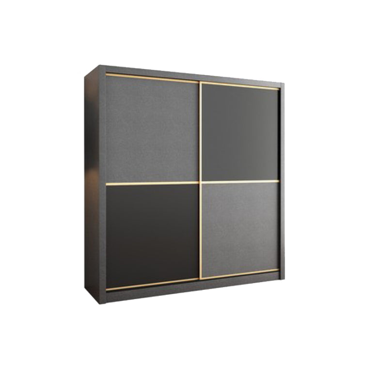 Armoire gris en bois fabriquée avec des vêtements armoire moderne avec des portes coulissantes