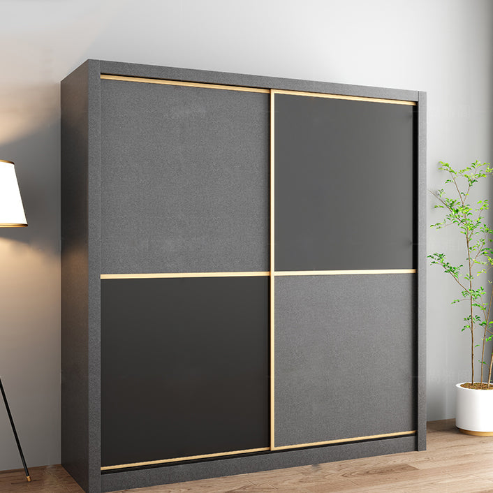 Armoire gris en bois fabriquée avec des vêtements armoire moderne avec des portes coulissantes