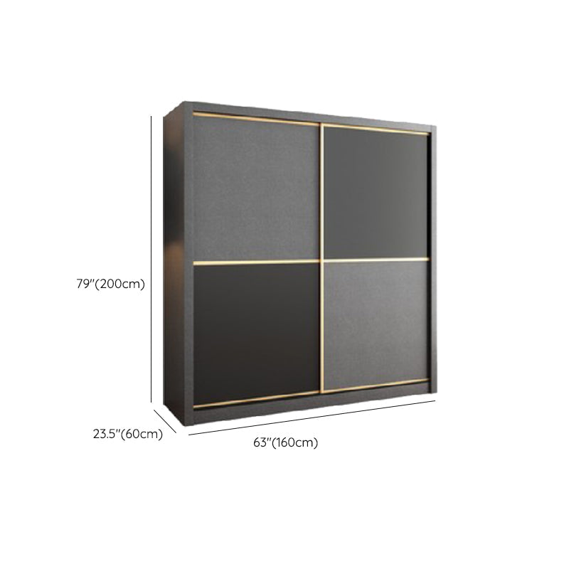 Armoire gris en bois fabriquée avec des vêtements armoire moderne avec des portes coulissantes