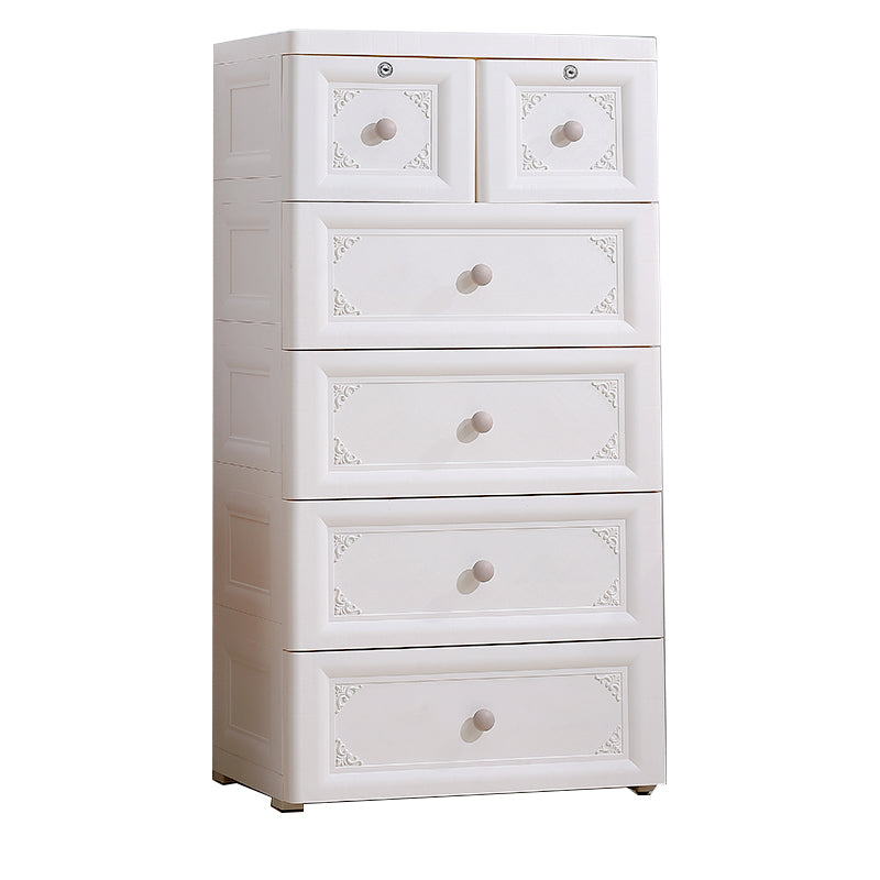 Plastic Bedroom Non-Hanging Armoire Modern Cabinet with Drawers