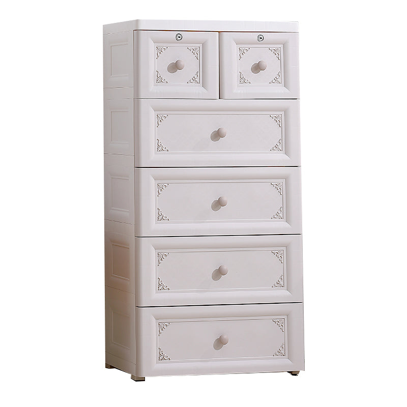 Plastic Bedroom Non-Hanging Armoire Modern Cabinet with Drawers