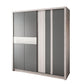 Grey Sliding Wardrobe Cabinet Contemporary Wardrobe Armoire for Bedroom 79"L x 24"W x 83"H Armoires & Wardrobes Clearhalo 'Armoires & Wardrobes' 'armoires_wardrobes' 'Bedroom Furniture' 'furn' 'furn_armoires_wardrobes' 'Furniture' 6379589