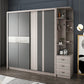 Grey Sliding Wardrobe Cabinet Contemporary Wardrobe Armoire for Bedroom Clearhalo 'Armoires & Wardrobes' 'armoires_wardrobes' 'Bedroom Furniture' 'furn' 'furn_armoires_wardrobes' 'Furniture' 6379593