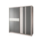 Grey Sliding Wardrobe Cabinet Contemporary Wardrobe Armoire for Bedroom 55"L x 24"W x 83"H Armoires & Wardrobes Clearhalo 'Armoires & Wardrobes' 'armoires_wardrobes' 'Bedroom Furniture' 'furn' 'furn_armoires_wardrobes' 'Furniture' 6379594