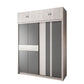 Grey Sliding Wardrobe Cabinet Contemporary Wardrobe Armoire for Bedroom 55"L x 24"W x 83"H Armories & Top Cabinet Clearhalo 'Armoires & Wardrobes' 'armoires_wardrobes' 'Bedroom Furniture' 'furn' 'furn_armoires_wardrobes' 'Furniture' 6379598