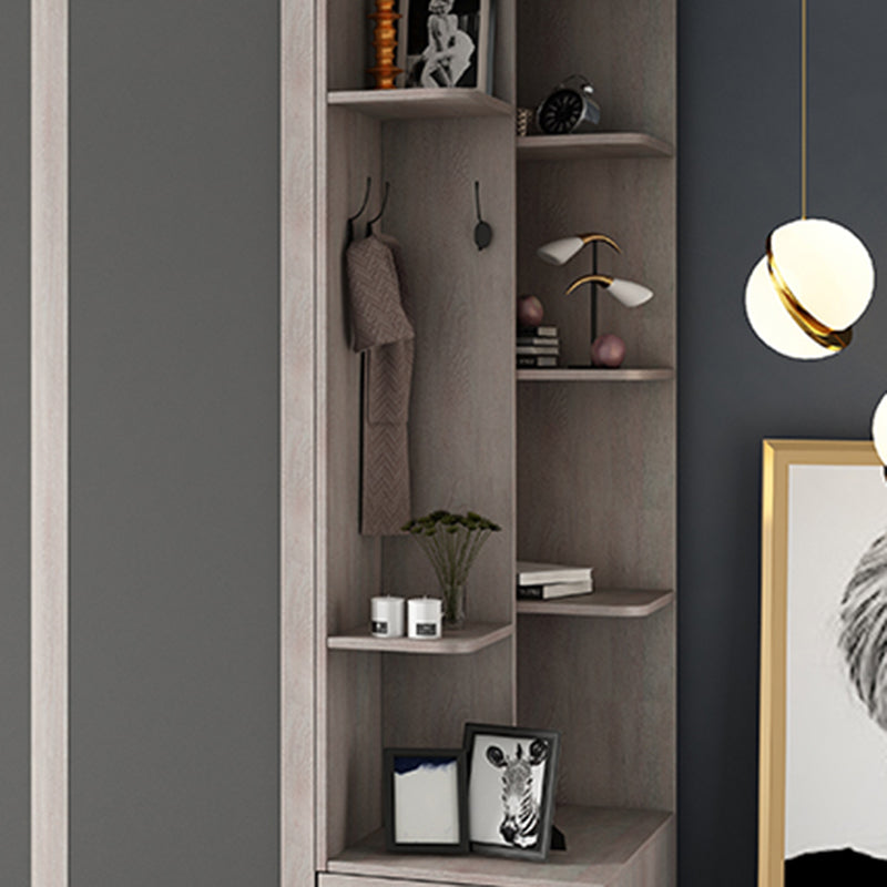 Grey Sliding Wardrobe Cabinet Contemporary Wardrobe Armoire for Bedroom Clearhalo 'Armoires & Wardrobes' 'armoires_wardrobes' 'Bedroom Furniture' 'furn' 'furn_armoires_wardrobes' 'Furniture' 6379599