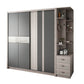Grey Sliding Wardrobe Cabinet Contemporary Wardrobe Armoire for Bedroom 47"L x 24"W x 83"H Armoires & Sideboard Clearhalo 'Armoires & Wardrobes' 'armoires_wardrobes' 'Bedroom Furniture' 'furn' 'furn_armoires_wardrobes' 'Furniture' 6379602