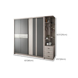 Grey Sliding Wardrobe Cabinet Contemporary Wardrobe Armoire for Bedroom Clearhalo 'Armoires & Wardrobes' 'armoires_wardrobes' 'Bedroom Furniture' 'furn' 'furn_armoires_wardrobes' 'Furniture' 6379610