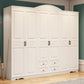 White Engineered Wood Wardrobe Armoire Hinged Wardrobe Closet