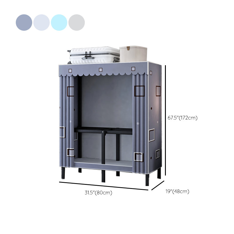 Contemporary Wardrobe Closet with Legs Steel Wardrobe Armoire for Home Clearhalo 'Armoires & Wardrobes' 'armoires_wardrobes' 'Bedroom Furniture' 'furn' 'furn_armoires_wardrobes' 'Furniture' 6379684