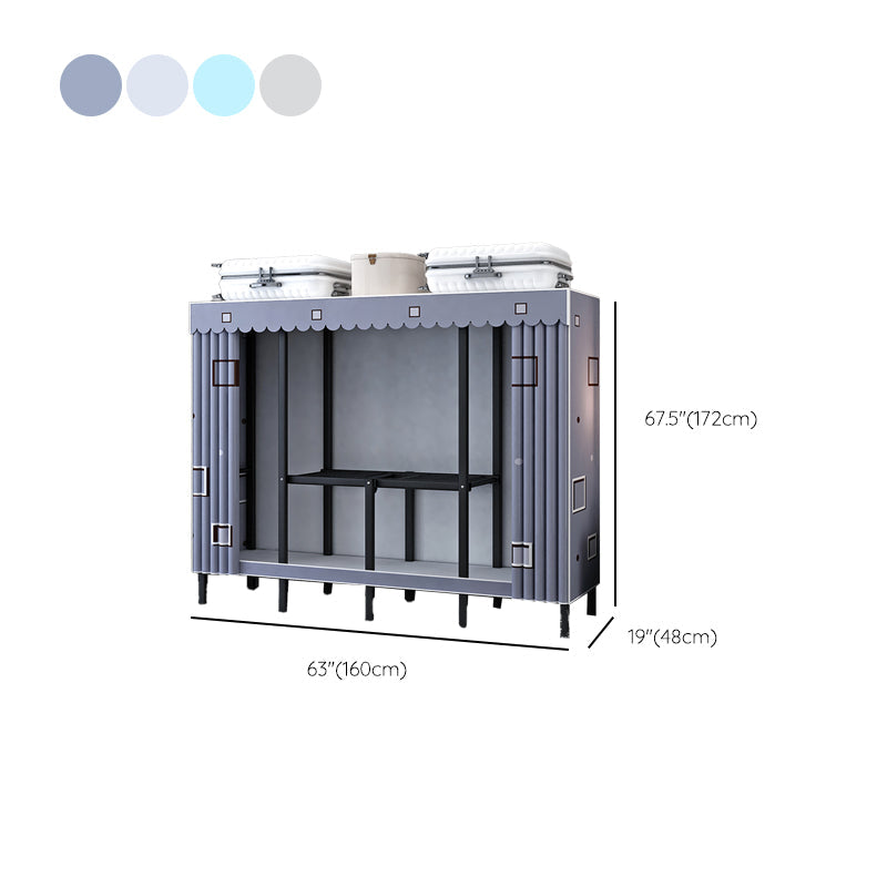 Contemporary Wardrobe Closet with Legs Steel Wardrobe Armoire for Home Clearhalo 'Armoires & Wardrobes' 'armoires_wardrobes' 'Bedroom Furniture' 'furn' 'furn_armoires_wardrobes' 'Furniture' 6379686