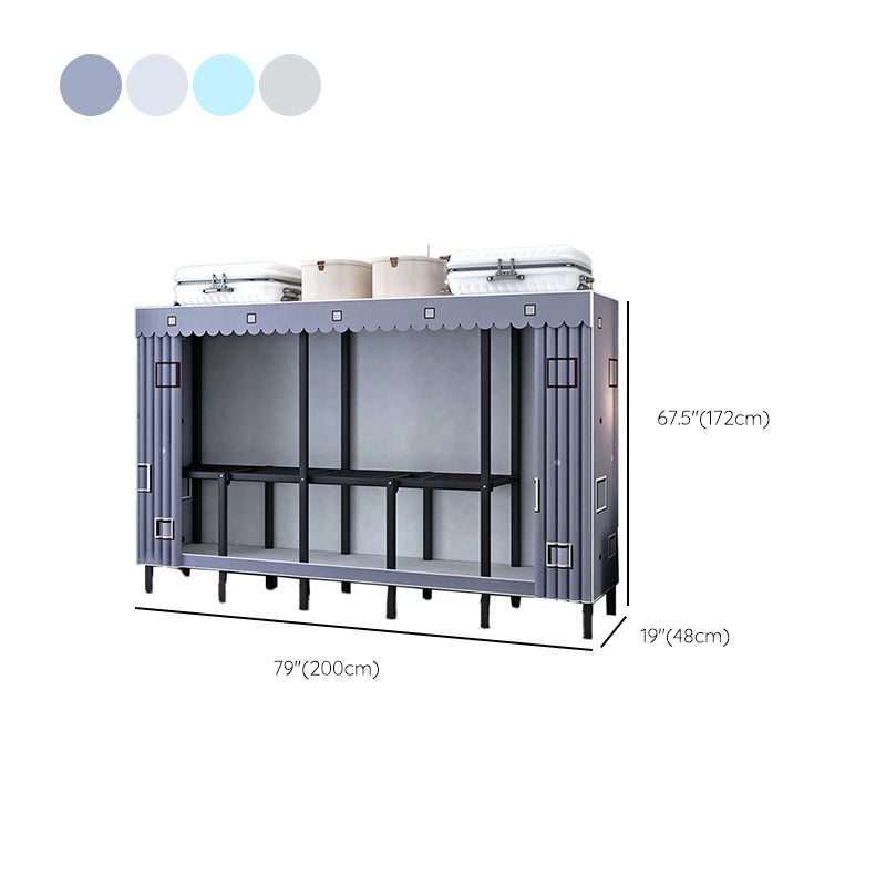 Contemporary Wardrobe Closet with Legs Steel Wardrobe Armoire for Home Clearhalo 'Armoires & Wardrobes' 'armoires_wardrobes' 'Bedroom Furniture' 'furn' 'furn_armoires_wardrobes' 'Furniture' 6379687