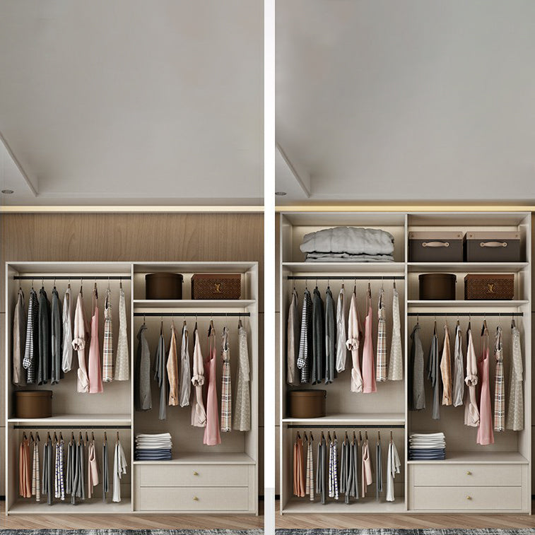 Engineered Wood Wardrobe Cabinet with Drawer Modern Wardrobe Closet