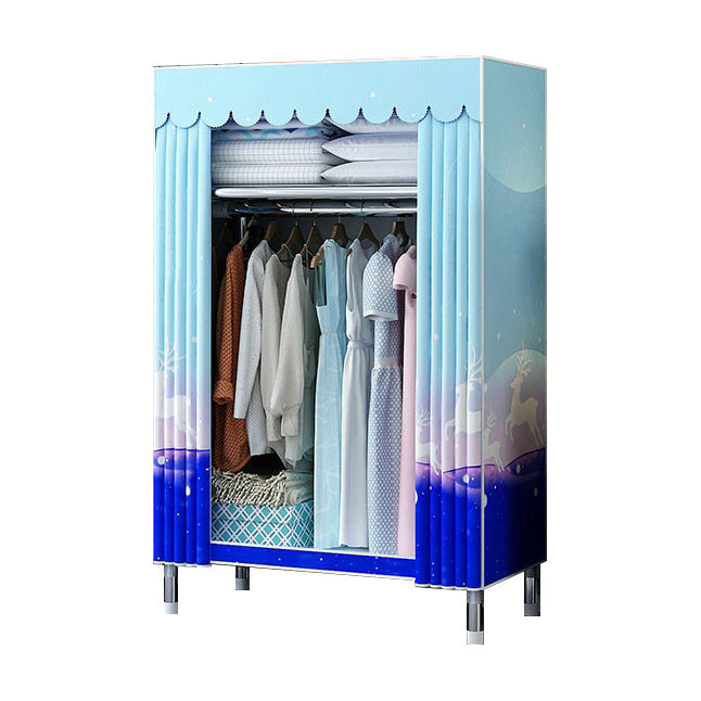 Contemporary Wardrobe Closet with Shelves Steel Wardrobe Cabinet