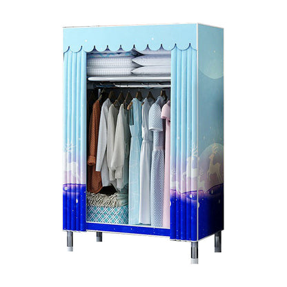 Contemporary Wardrobe Closet with Shelves Steel Wardrobe Cabinet