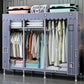 Contemporary Wardrobe Closet with Shelves Steel Wardrobe Cabinet