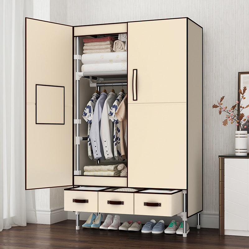 Contemporary Wardrobe Armoire Steel Wardrobe Closet with Legs for Home Clearhalo 'Armoires & Wardrobes' 'armoires_wardrobes' 'Bedroom Furniture' 'furn' 'furn_armoires_wardrobes' 'Furniture' 6379792