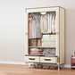 Contemporary Wardrobe Armoire Steel Wardrobe Closet with Legs for Home 30"L x 18"W x 67"H Beige Clearhalo 'Armoires & Wardrobes' 'armoires_wardrobes' 'Bedroom Furniture' 'furn' 'furn_armoires_wardrobes' 'Furniture' 6379794