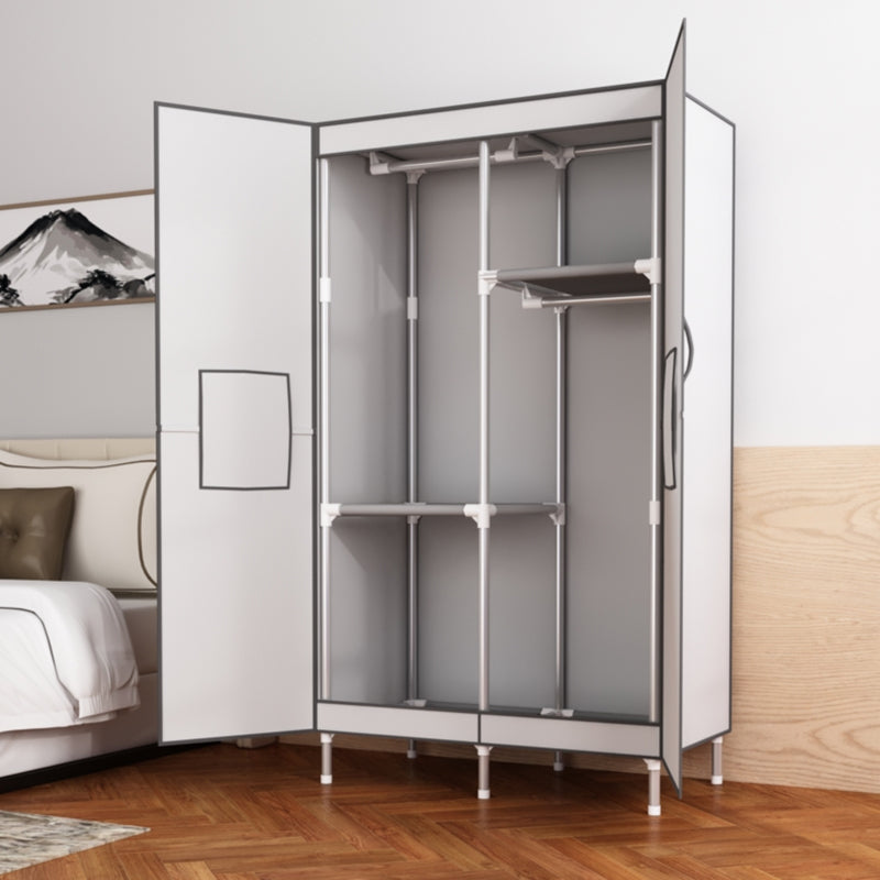 Contemporary Wardrobe Armoire Steel Wardrobe Closet with Legs for Home Clearhalo 'Armoires & Wardrobes' 'armoires_wardrobes' 'Bedroom Furniture' 'furn' 'furn_armoires_wardrobes' 'Furniture' 6379797