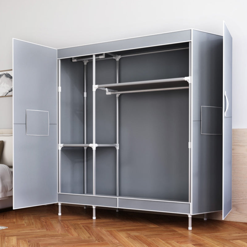 Contemporary Wardrobe Armoire Steel Wardrobe Closet with Legs for Home Clearhalo 'Armoires & Wardrobes' 'armoires_wardrobes' 'Bedroom Furniture' 'furn' 'furn_armoires_wardrobes' 'Furniture' 6379799
