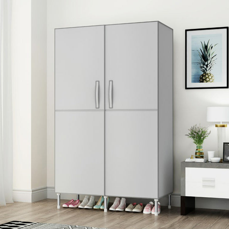 Contemporary Wardrobe Armoire Steel Wardrobe Closet with Legs for Home 34"L x 18"W x 67"H Light Gray Clearhalo 'Armoires & Wardrobes' 'armoires_wardrobes' 'Bedroom Furniture' 'furn' 'furn_armoires_wardrobes' 'Furniture' 6379802