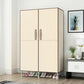 Contemporary Wardrobe Armoire Steel Wardrobe Closet with Legs for Home 34"L x 18"W x 67"H Beige Clearhalo 'Armoires & Wardrobes' 'armoires_wardrobes' 'Bedroom Furniture' 'furn' 'furn_armoires_wardrobes' 'Furniture' 6379804