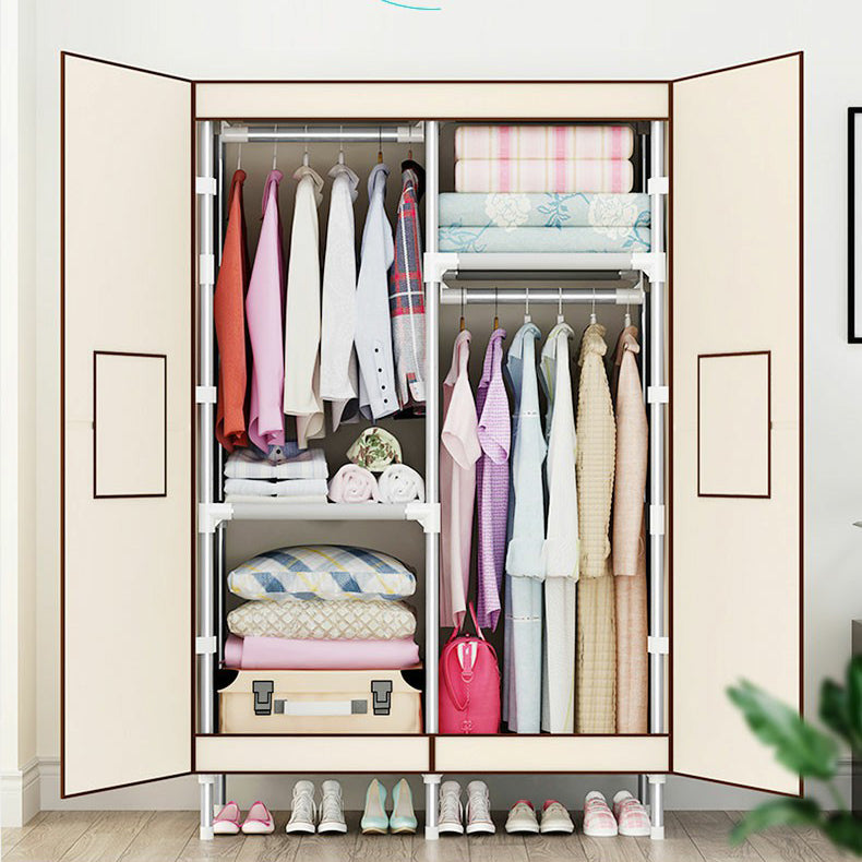 Contemporary Wardrobe Armoire Steel Wardrobe Closet with Legs for Home Clearhalo 'Armoires & Wardrobes' 'armoires_wardrobes' 'Bedroom Furniture' 'furn' 'furn_armoires_wardrobes' 'Furniture' 6379812