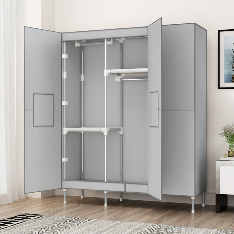 Contemporary Wardrobe Armoire Steel Wardrobe Closet with Legs for Home Clearhalo 'Armoires & Wardrobes' 'armoires_wardrobes' 'Bedroom Furniture' 'furn' 'furn_armoires_wardrobes' 'Furniture' 6379814