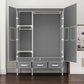 Contemporary Wardrobe Armoire Steel Wardrobe Closet with Legs for Home Clearhalo 'Armoires & Wardrobes' 'armoires_wardrobes' 'Bedroom Furniture' 'furn' 'furn_armoires_wardrobes' 'Furniture' 6379816