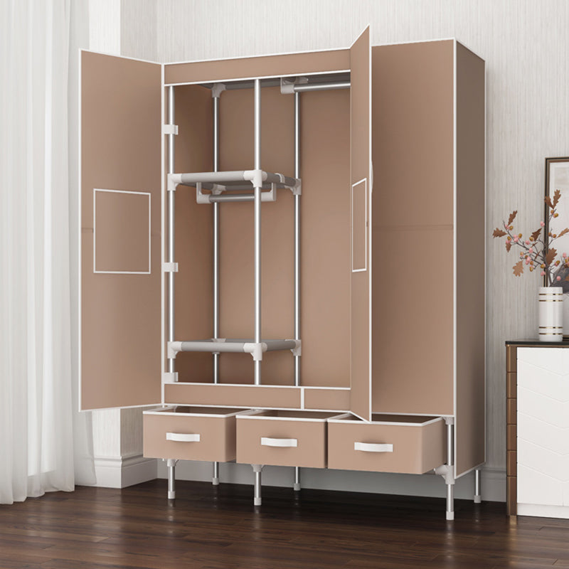 Contemporary Wardrobe Armoire Steel Wardrobe Closet with Legs for Home Clearhalo 'Armoires & Wardrobes' 'armoires_wardrobes' 'Bedroom Furniture' 'furn' 'furn_armoires_wardrobes' 'Furniture' 6379818