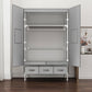 Contemporary Wardrobe Armoire Steel Wardrobe Closet with Legs for Home Clearhalo 'Armoires & Wardrobes' 'armoires_wardrobes' 'Bedroom Furniture' 'furn' 'furn_armoires_wardrobes' 'Furniture' 6379820