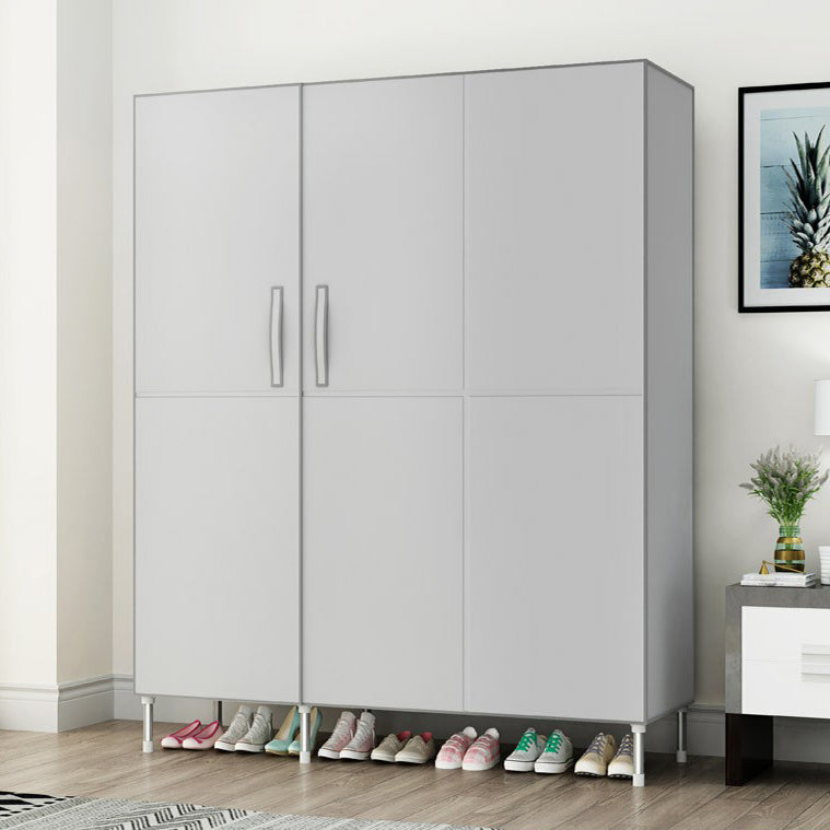 Contemporary Wardrobe Armoire Steel Wardrobe Closet with Legs for Home 49"L x 18"W x 67"H Light Gray Clearhalo 'Armoires & Wardrobes' 'armoires_wardrobes' 'Bedroom Furniture' 'furn' 'furn_armoires_wardrobes' 'Furniture' 6379824