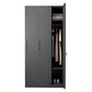 Steel Wardrobe Armoire with Lock Hinged Wardrobe Cabinet for Home