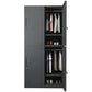 Steel Wardrobe Armoire with Lock Hinged Wardrobe Cabinet for Home