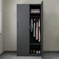 Steel Wardrobe Armoire with Lock Hinged Wardrobe Cabinet for Home
