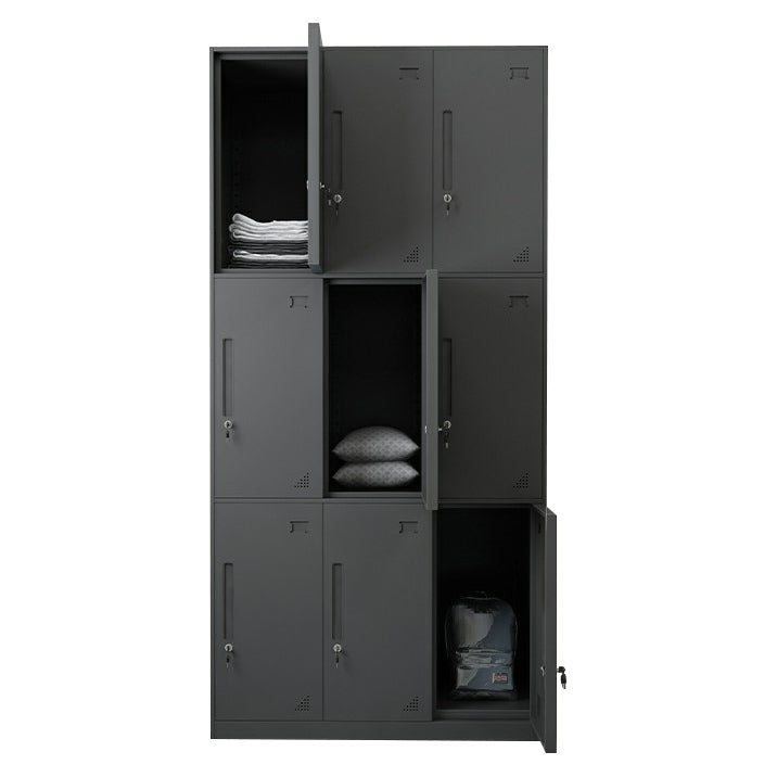 Steel Wardrobe Armoire with Lock Hinged Wardrobe Cabinet for Home