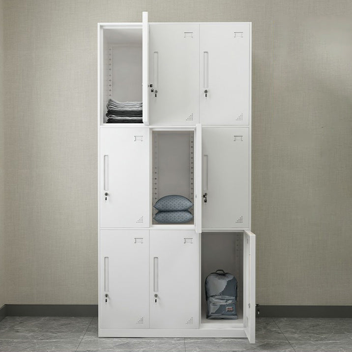 Steel Wardrobe Armoire with Lock Hinged Wardrobe Cabinet for Home