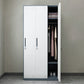 Steel Wardrobe Armoire with Lock Hinged Wardrobe Cabinet for Home