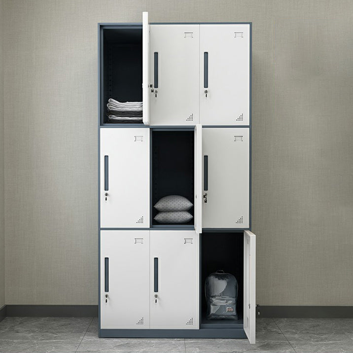 Steel Wardrobe Armoire with Lock Hinged Wardrobe Cabinet for Home