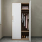 Steel Wardrobe Armoire with Lock Hinged Wardrobe Cabinet for Home