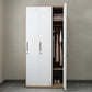Steel Wardrobe Armoire with Lock Hinged Wardrobe Cabinet for Home
