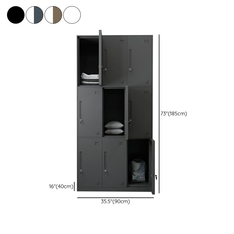 Steel Wardrobe Armoire with Lock Hinged Wardrobe Cabinet for Home