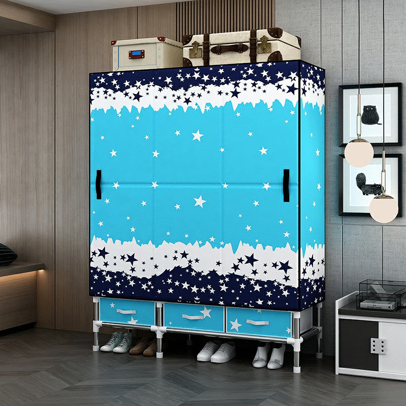 Contemporary Wardrobe Cabinet with Legs Steel Wardrobe Armoire