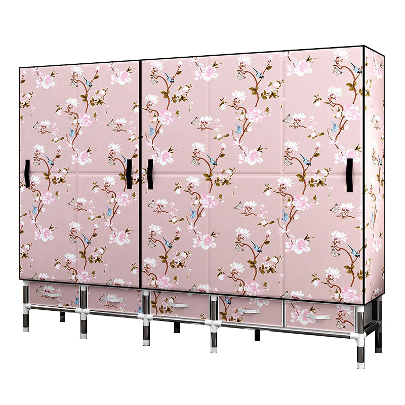 Contemporary Wardrobe Cabinet with Legs Steel Wardrobe Armoire